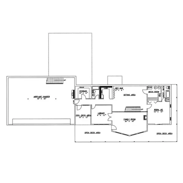 Lake House Plan Lower Level Floor - Marcrest Waterfront Home 088D-0107 - Shop House Plans and More