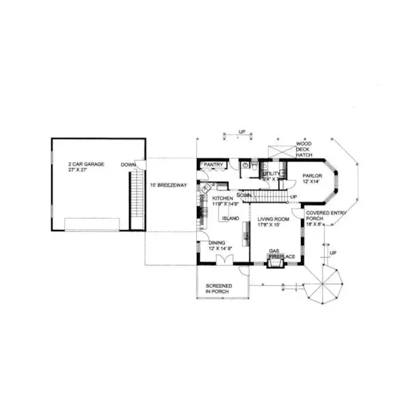 Country House Plan First Floor - Papillion Victorian Home 088D-0112 - Shop House Plans and More