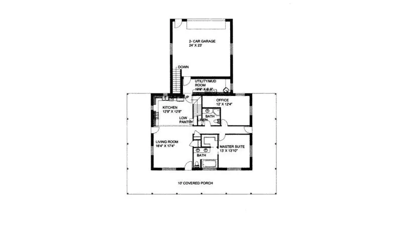 Country House Plan First Floor - Milton Creek Country Home 088D-0115 - Shop House Plans and More