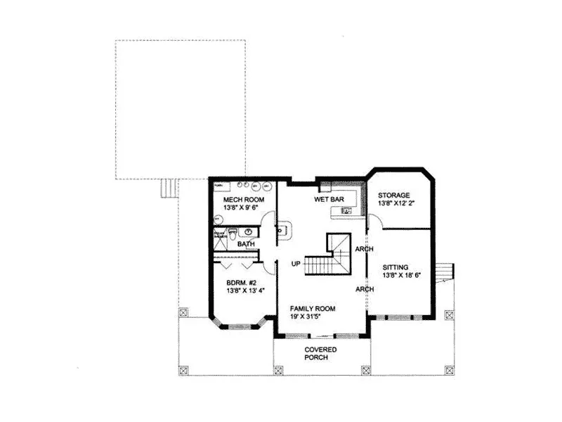 Waterfront House Plan Lower Level Floor - Morelli Waterfront Home 088D-0116 - Shop House Plans and More