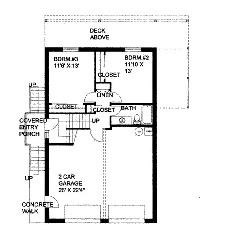 Contemporary House Plan Lower Level Floor - Rock Island Mountain Home 088D-0127 - Shop House Plans and More