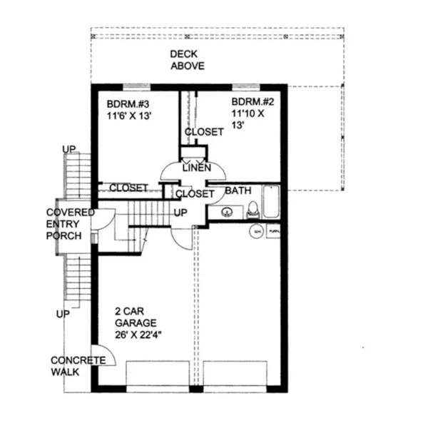 Cabin & Cottage House Plan Lower Level Floor - Rock Island Mountain Home 088D-0127 - Shop House Plans and More