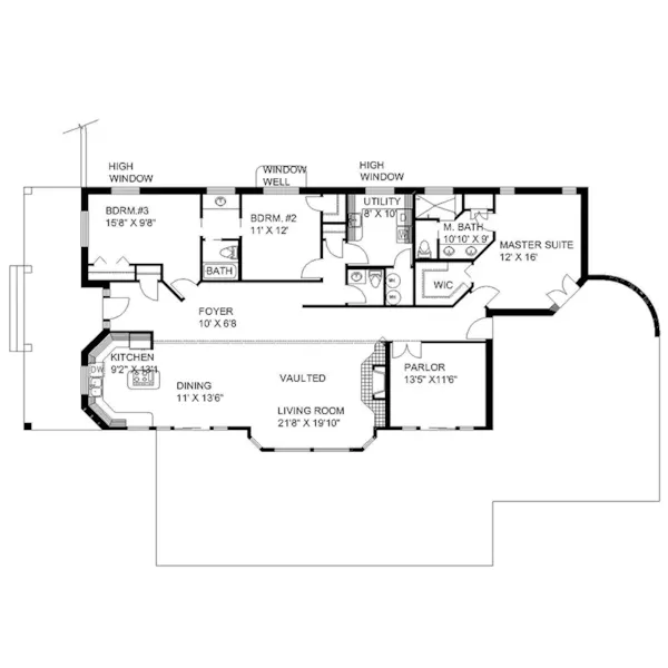 Lake House Plan First Floor - Taravue Contemporary Home 088D-0129 - Shop House Plans and More