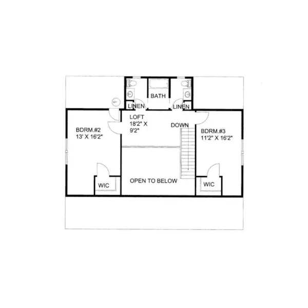 Cabin & Cottage House Plan Second Floor - Carroll Cove Saltbox Cabin Home 088D-0131 - Search House Plans and More