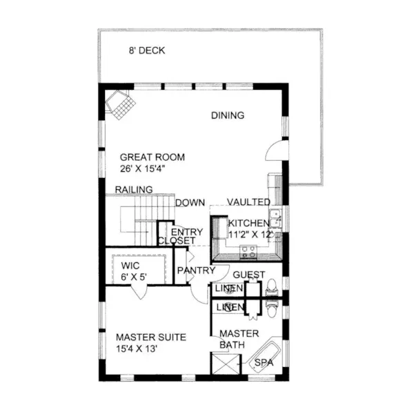 Vacation House Plan First Floor - Desmond Cove Vacation Home 088D-0132 - Search House Plans and More