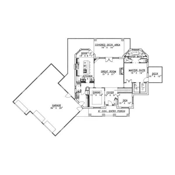 Mediterranean House Plan First Floor - Forest Summit Luxury Home 088D-0134 - Search House Plans and More