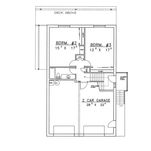 Waterfront House Plan Lower Level Floor - Roswell Lake Home 088D-0145 - Shop House Plans and More