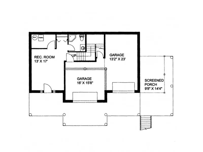 Mountain House Plan Lower Level Floor - Hominy Creek Lake Home 088D-0147 - Search House Plans and More