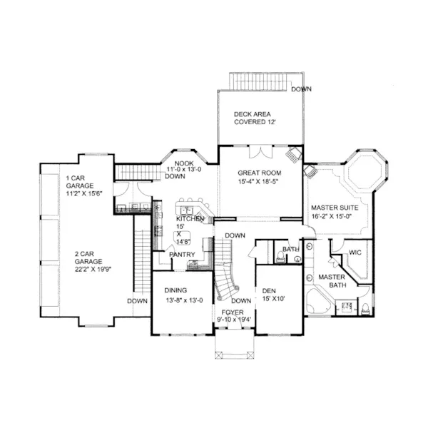 Waterfront House Plan First Floor - Linden Woods Luxury Home 088D-0149 - Shop House Plans and More