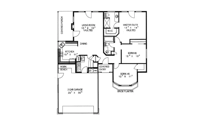 Country House Plan First Floor - Middleburg Rustic Ranch Home 088D-0152 - Shop House Plans and More