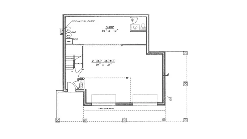 Waterfront House Plan Lower Level Floor - Evengeline Modern Home 088D-0156 - Search House Plans and More