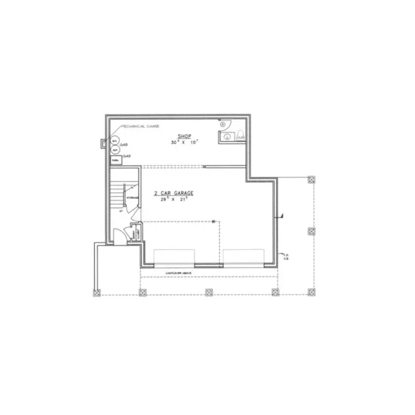 Lake House Plan Lower Level Floor - Evengeline Modern Home 088D-0156 - Search House Plans and More