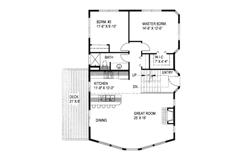 Modern House Plan First Floor - Frederickcliff A-Frame Home 088D-0157 - Search House Plans and More