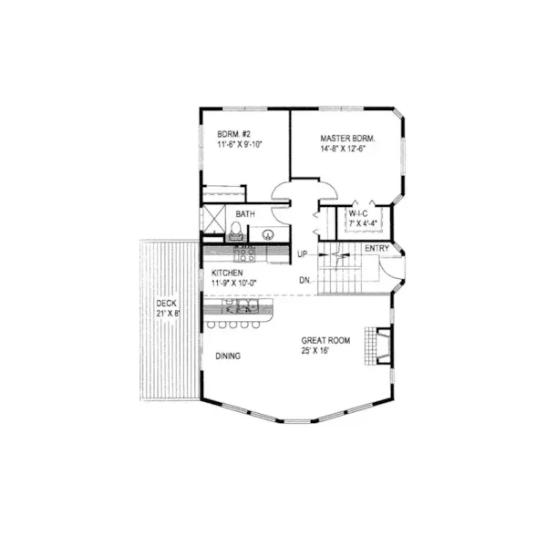 Country House Plan First Floor - Frederickcliff A-Frame Home 088D-0157 - Search House Plans and More