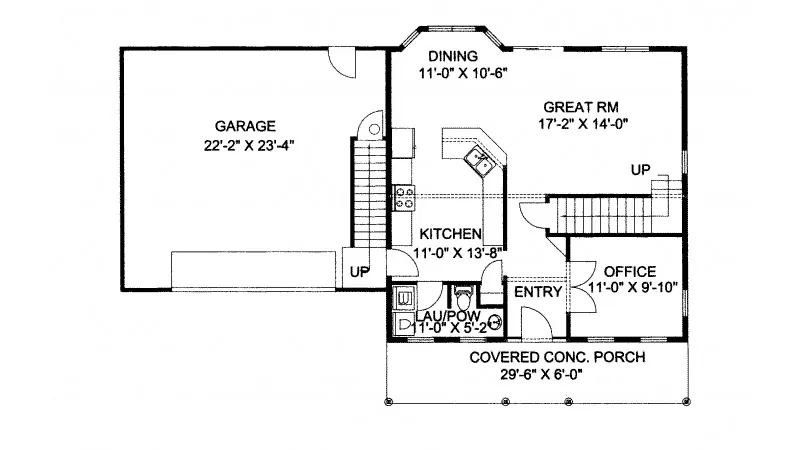 Contemporary House Plan First Floor - Mercer Hill Rustic Home 088D-0158 - Shop House Plans and More