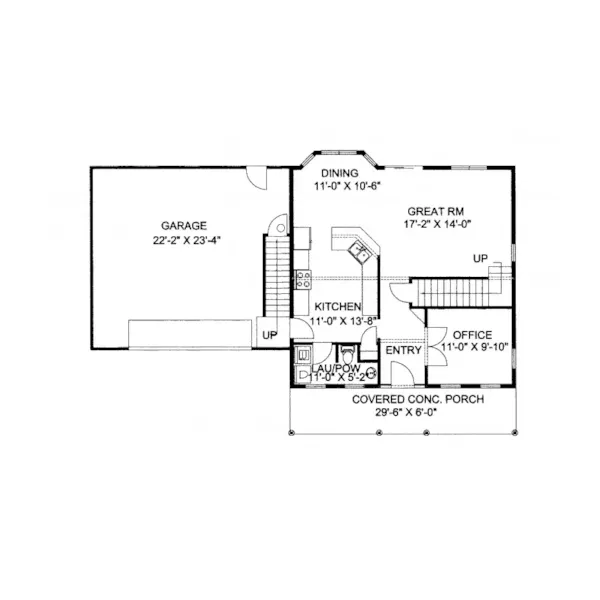 Contemporary House Plan First Floor - Mercer Hill Rustic Home 088D-0158 - Shop House Plans and More