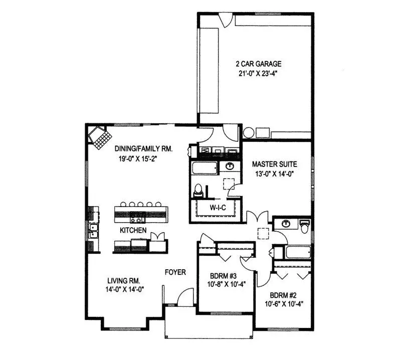 Country House Plan First Floor - Braden Creek Rustic Ranch Home 088D-0162 - Search House Plans and More