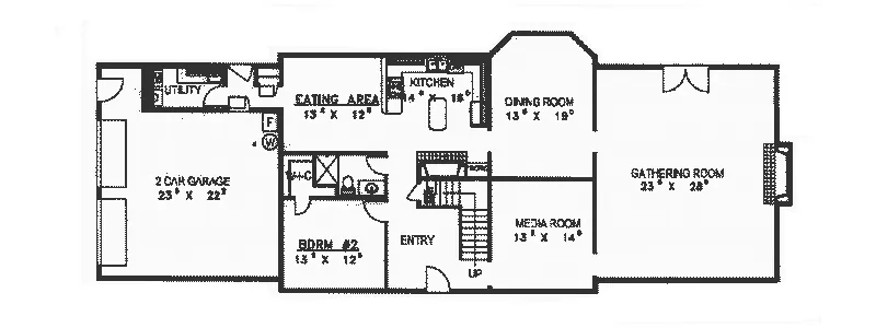 Early American House Plan First Floor - Williston Colonial Home 088D-0165 - Shop House Plans and More