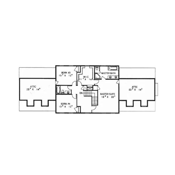 Colonial House Plan Second Floor - Williston Colonial Home 088D-0165 - Shop House Plans and More