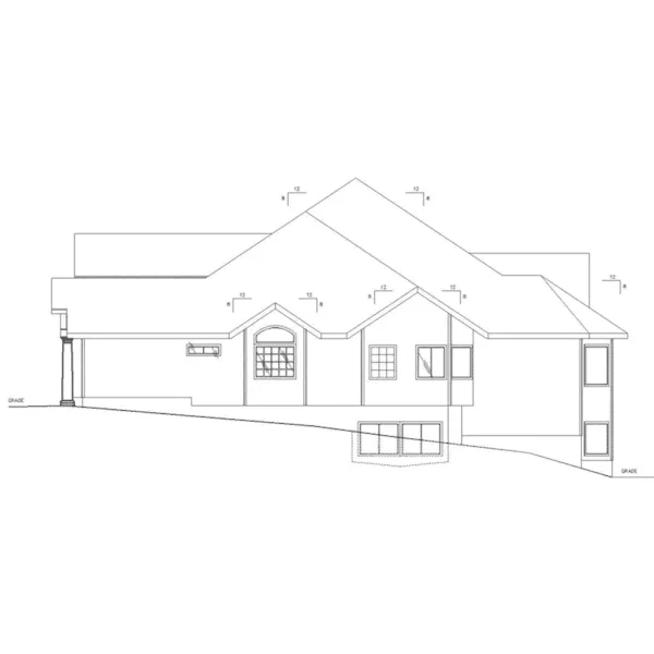 Contemporary House Plan Right Elevation - Gallaway Luxury Home 088D-0166 - Search House Plans and More