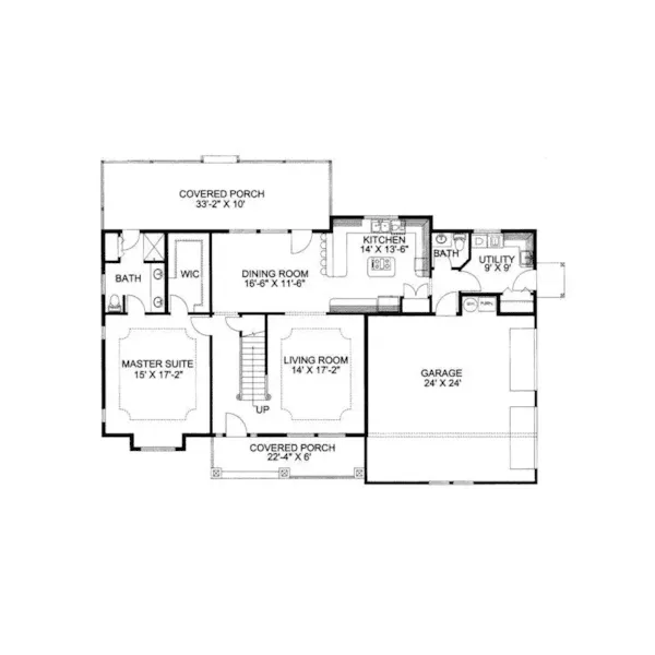 Traditional House Plan First Floor - Cole Creek Country Home 088D-0171 - Search House Plans and More