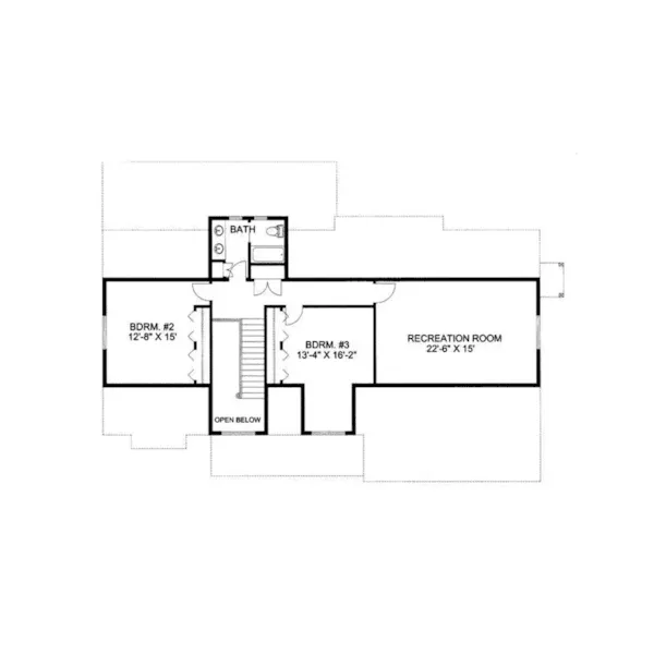 Traditional House Plan Second Floor - Cole Creek Country Home 088D-0171 - Search House Plans and More