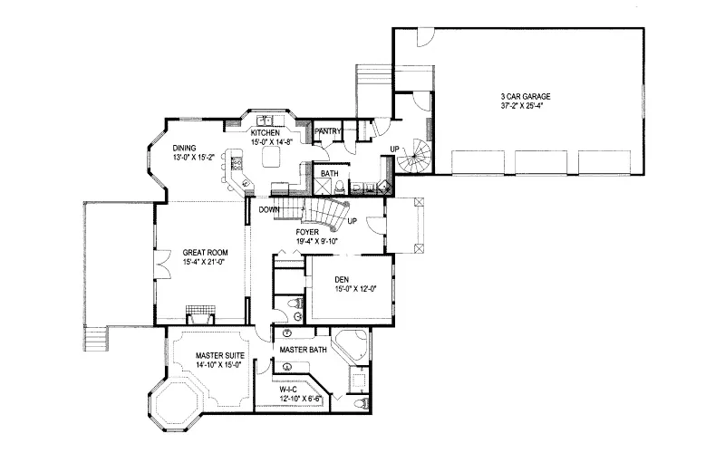 Luxury House Plan First Floor - Dellrose Luxury Rustic Home 088D-0178 - Search House Plans and More