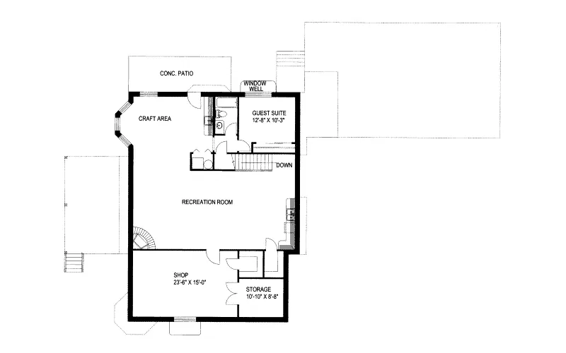 Country House Plan Lower Level Floor - Dellrose Luxury Rustic Home 088D-0178 - Search House Plans and More