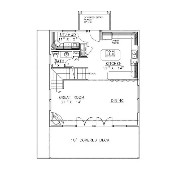 Lake House Plan First Floor - Belvidere Point Modern Home 088D-0179 - Search House Plans and More