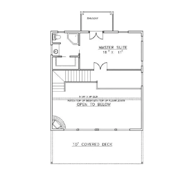 Lake House Plan Second Floor - Belvidere Point Modern Home 088D-0179 - Search House Plans and More