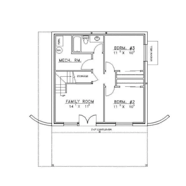 Lake House Plan Lower Level Floor - Belvidere Point Modern Home 088D-0179 - Search House Plans and More