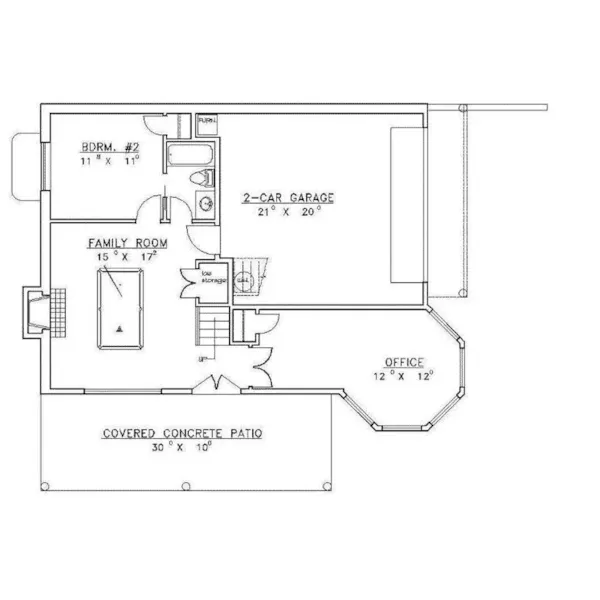 Victorian House Plan Lower Level Floor - Normandy Peak Rustic Home 088D-0180 - Shop House Plans and More