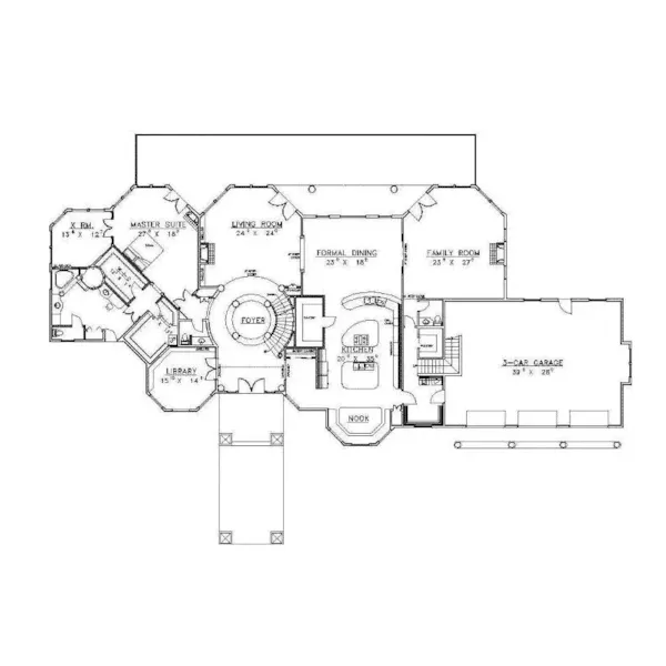 Traditional House Plan First Floor - Orange Blossom Luxury Home 088D-0184 - Shop House Plans and More