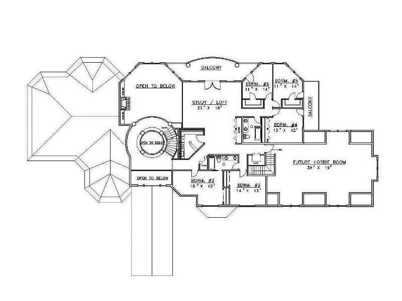 Waterfront House Plan Second Floor - Orange Blossom Luxury Home 088D-0184 - Shop House Plans and More
