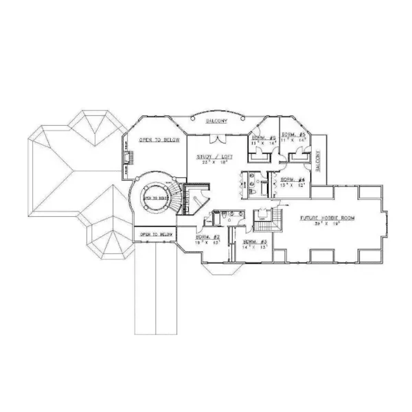 Traditional House Plan Second Floor - Orange Blossom Luxury Home 088D-0184 - Shop House Plans and More