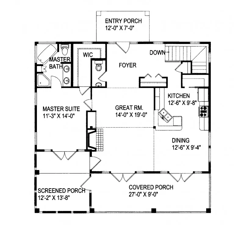 Country House Plan First Floor - Isabella Country Home 088D-0188 - Search House Plans and More