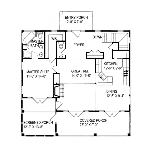 Traditional House Plan First Floor - Isabella Country Home 088D-0188 - Search House Plans and More