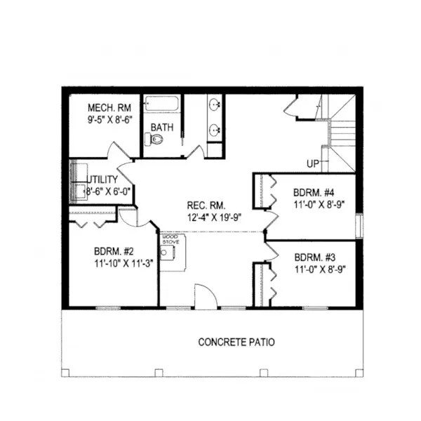 Traditional House Plan Lower Level Floor - Isabella Country Home 088D-0188 - Search House Plans and More