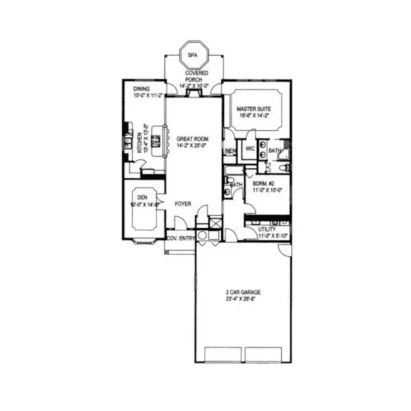 Adobe House Plans & Southwestern Home Design First Floor - Elkmont Southwestern Home 088D-0189 - Search House Plans and More