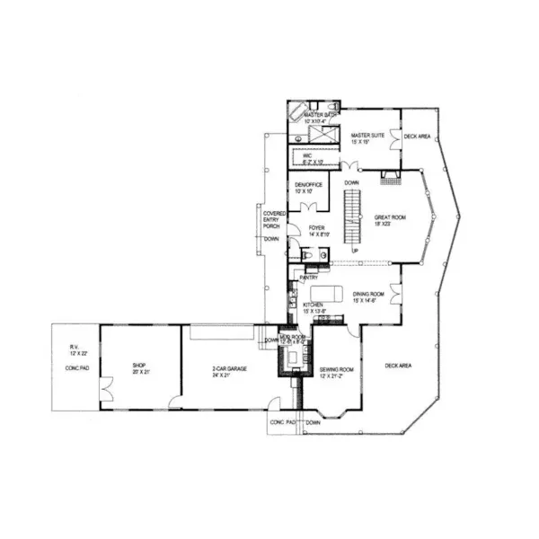 Luxury House Plan First Floor - Habersham Manor Luxury Home 088D-0192 - Search House Plans and More