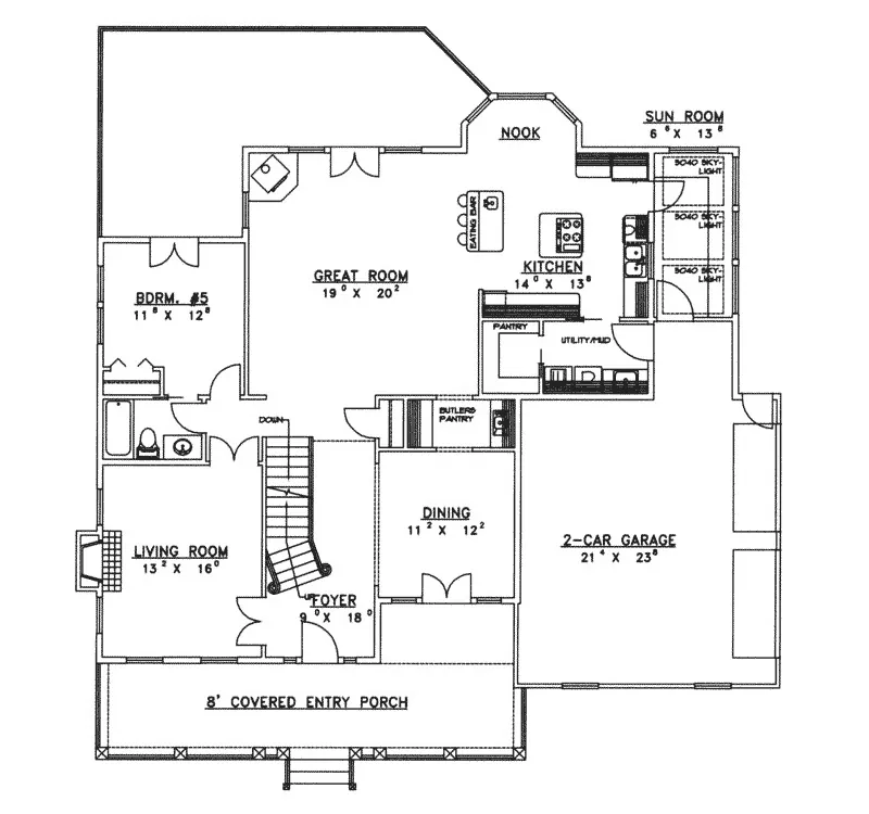 Farmhouse Plan First Floor - Washburn Heights Luxury Home 088D-0194 - Shop House Plans and More