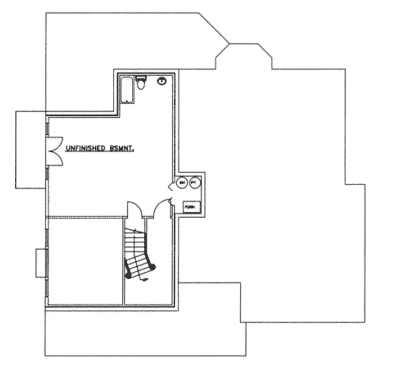 Farmhouse Plan Lower Level Floor - Washburn Heights Luxury Home 088D-0194 - Shop House Plans and More