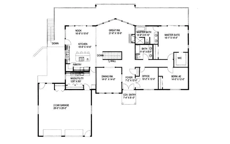 Lake House Plan First Floor - Glen Alice Contemporary Home 088D-0205 - Search House Plans and More