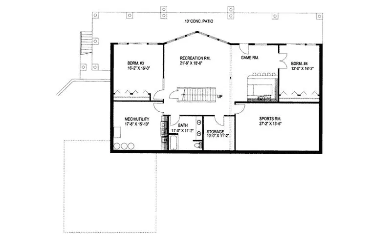 Luxury House Plan Lower Level Floor - Glen Alice Contemporary Home 088D-0205 - Search House Plans and More