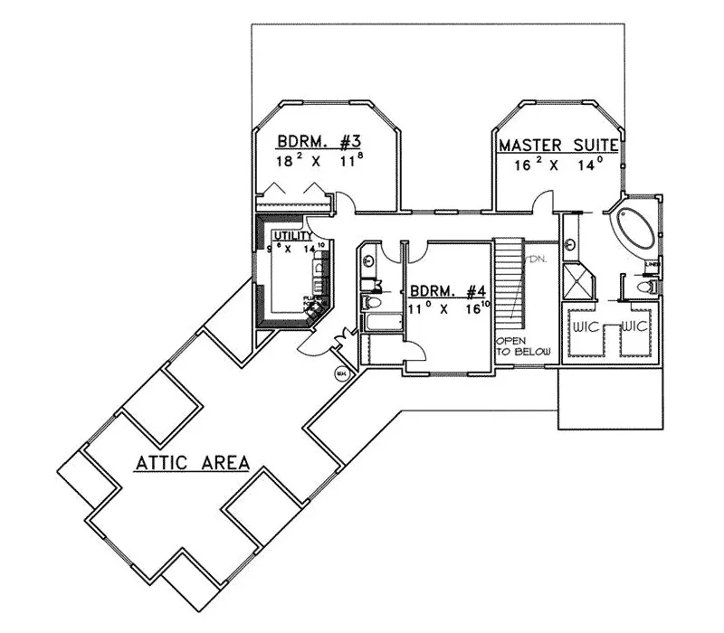 Southern House Plan Second Floor - Morgan Springs Luxury Home 088D-0206 - Shop House Plans and More