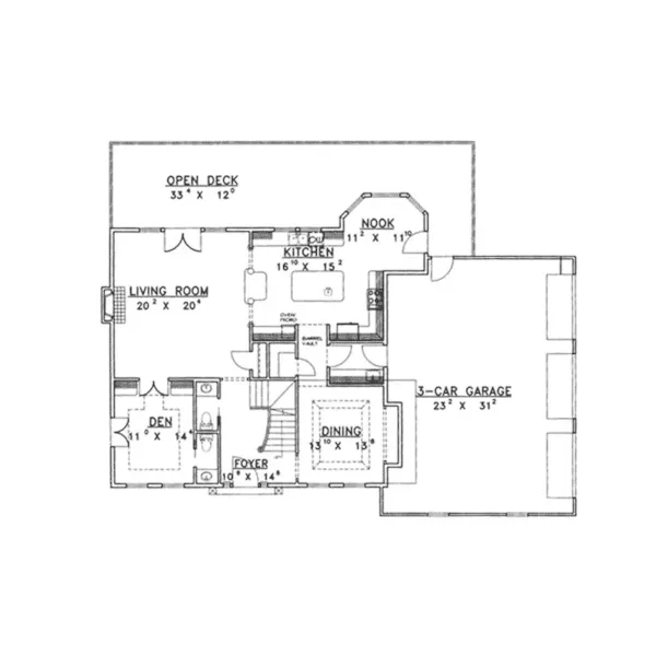 Florida House Plan First Floor - Ivy Bend Sunbelt Home 088D-0211 - Search House Plans and More