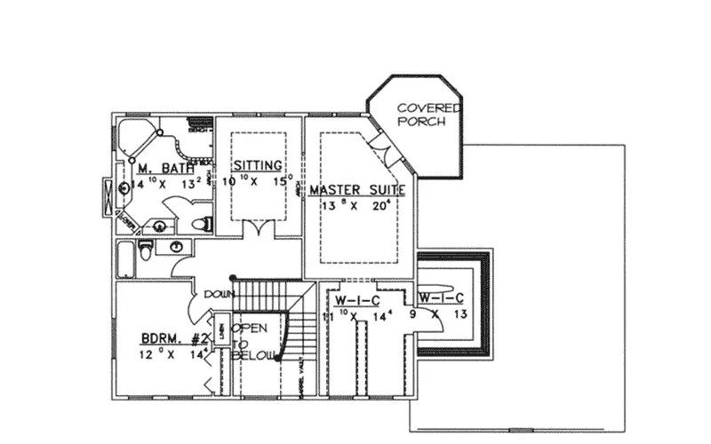 Georgian House Plan Second Floor - Ivy Bend Sunbelt Home 088D-0211 - Search House Plans and More