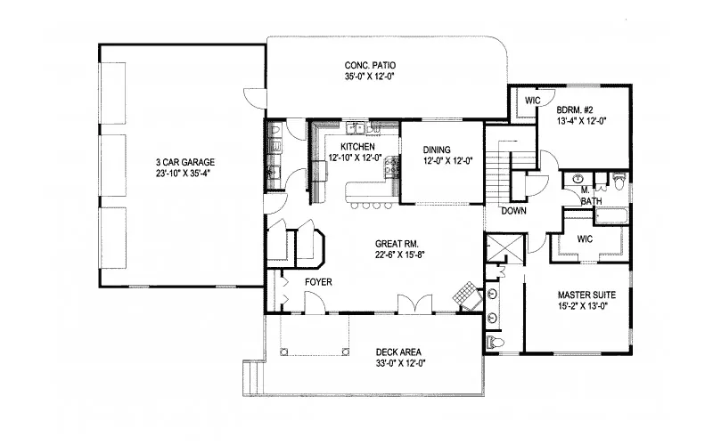 Luxury House Plan First Floor - Lynchburg Contemporary Home 088D-0214 - Shop House Plans and More