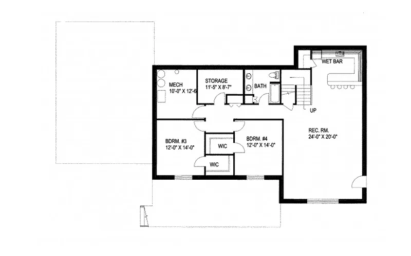 Luxury House Plan Lower Level Floor - Lynchburg Contemporary Home 088D-0214 - Shop House Plans and More