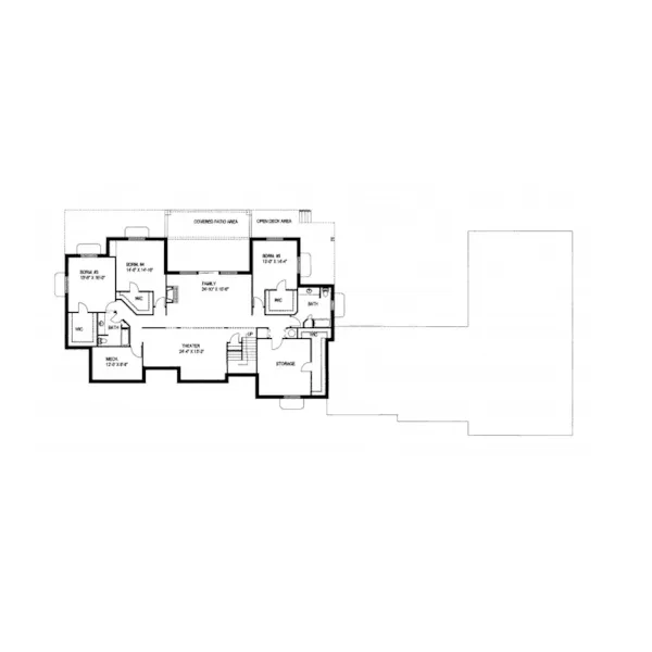 Luxury House Plan Lower Level Floor - Lewisburg Contemporary Home 088D-0215 - Shop House Plans and More